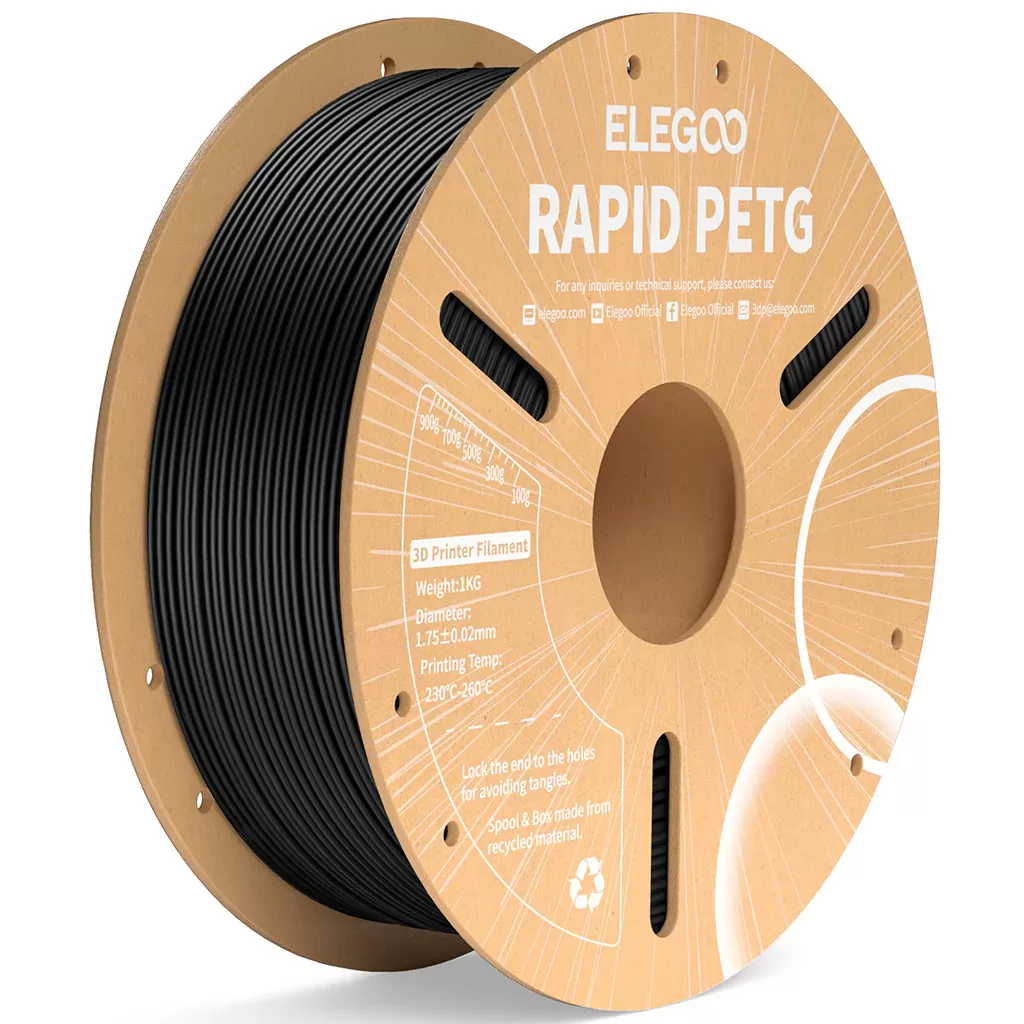 ELEGOO RAPID PETG filaments 1,75mm Melns 1kg